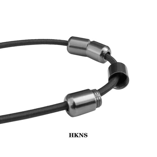 HKNS round lazy shoelaces, leather shoes, sneakers, one-on-one men's and women's elastic elastic straps, no need to tie, no need to tie shoelaces, black 1 pair