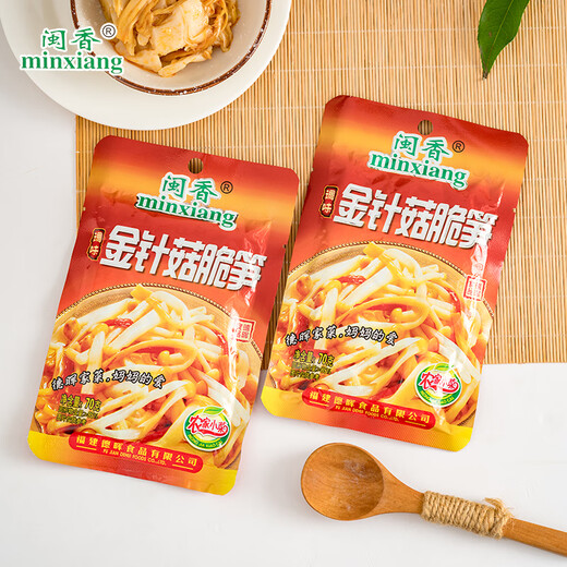 闽香金针菇脆笋70g下饭菜酱菜腌菜佐餐泡菜笋片拌饭配粥即食咸菜 杏鲍菇60克*30袋【整箱】