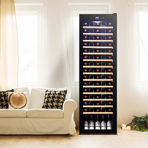 Bacchus Ice Bar 75 Bottles Constant Temperature Embedded Wine Cabinet Living Room Refrigerator Household Wine Cellar Level Wine Cabinet Sake Beer Wine Refrigerator Office Restaurant Tea Cabinet YC-208 Air-cooled Single Temperature Full Flat Shelf 75 Bottles