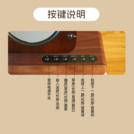 THINKYA A6 CD player retro all-in-one CD player speaker record CD player Bluetooth desktop wooden audio