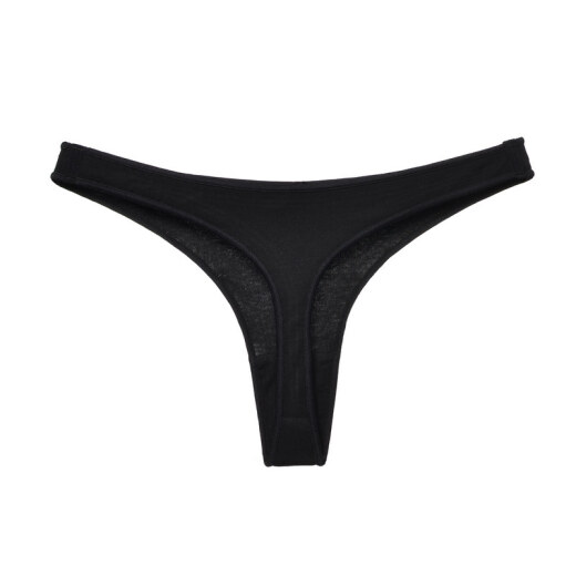 Unisex thong ice silk thong, feminine and hot, one-piece seamless low-waisted lace thin T-pants women's underwear summer unisex sexy temptation W black cotton L size one-size-fits-all