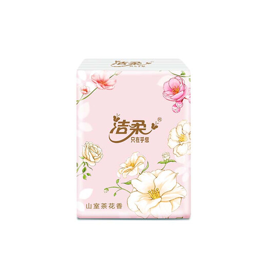Jierou handkerchief paper 4 layers, 7 pieces * 12 packs of wet water facial tissue, flower series, no paper scraps, high-end mountain room tea flower fragrance