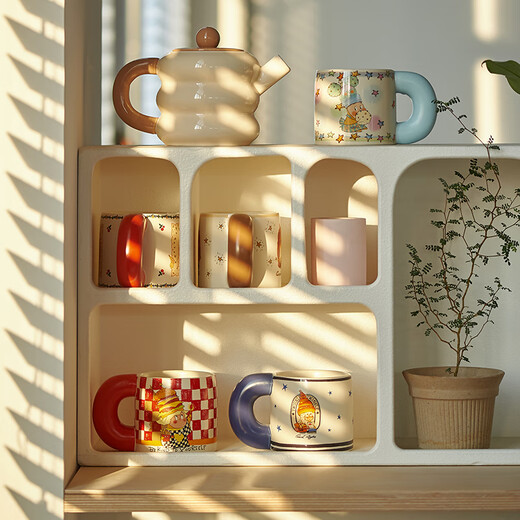 Siyue Xingren co-branded mug, cute ceramic cup, student couple water cup, a pair of birthday gifts for women, Marshmallow Stars (gift box + sticker)