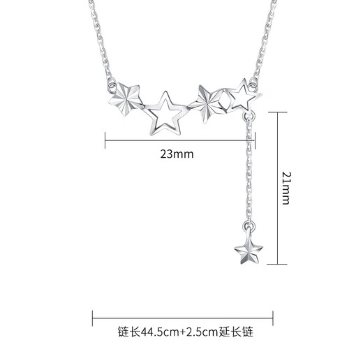 MZMZ platinum necklace for women platinum pt950 pendant star fashion clavicle chain double 12th birthday gift for girlfriend local warehouse next day delivery light luxury star wishing necklace