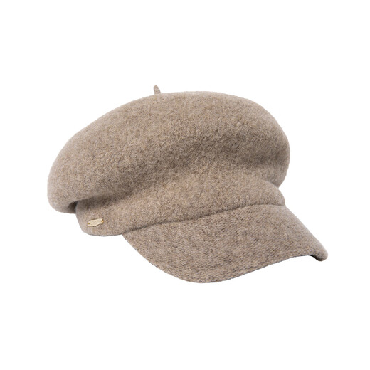 Siggi Hat Women's Autumn and Winter Versatile Sheep Wool Beret Fashion Simple Painter Hat Mocha Brown