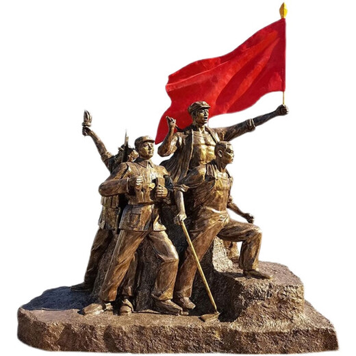 Ao Yanlai customized Red Army sculpture fiberglass cartoon Little Eighth Route Army statue character Long March across the grass relief large Cartoon Little Red Army sculpture Dingjin