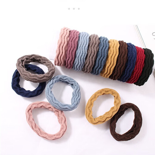 Temperament, high elasticity and durability, seamless hair rope rubber band for women, simple ponytail headband hair rope leather case FQ04-mixed 10 pieces