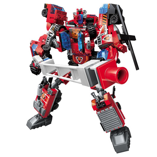 
Enlightenment small particles changeable combination of Destroyer Mecha Vajra War God Robot Children's Assembly Building Block Toys 1416 Rescue War God
