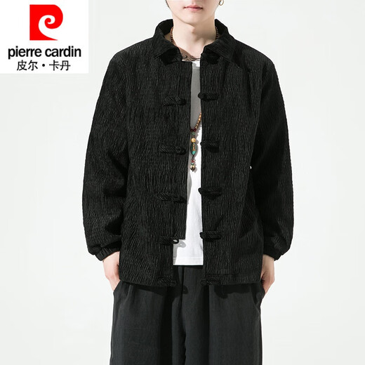 Pier Cardin Brand haut de gamme de boucle rétro de style chinois pour hommes Hanfu Jacket Spring and Automne Nouveau veste décontractée en vrac Men Tang Tang Top polyvalent Khaki 2xl