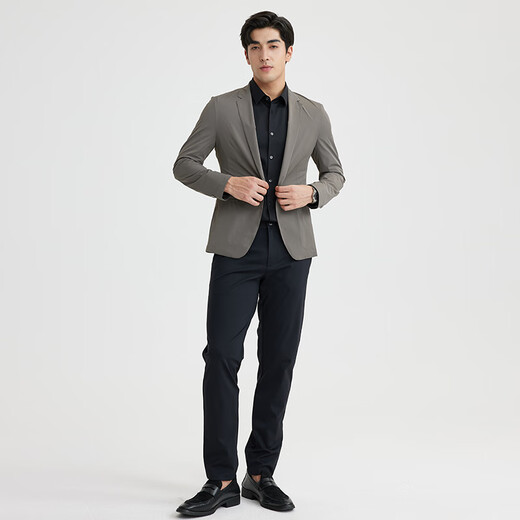 Lilang light and fashionable men's clothing [skin storage clothes] new spring and summer suit for men young commuting light and thin suit jacket Coffee 175A