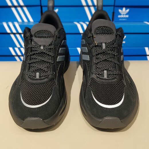 Adidas running shoes men's shoes women's shoes summer new outdoor fitness training sports shoes lightweight cushioning breathable casual shoes JI1585 black 36