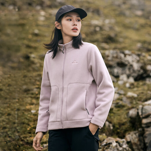 Pathfinder Polar Fleece Jacket Men's Stand Collar Autumn and Winter Fleece Jacket Liner Thickened Warm Jacket Women's Outdoor Casual Top Off-White M