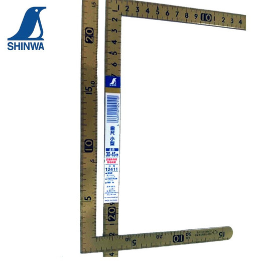 
SHINWA Affinity Determination Stainless Steel Crank Ruler Small Polished Matte Crank Ruler Painted Black White Gold Red Right Angle Ruler 12101 Polished 105cm Front and Back Together