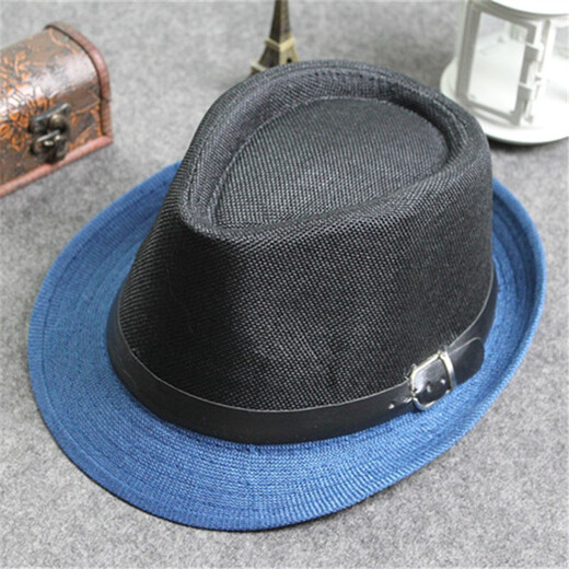 Nozhi cute gift hat, jazz hat for men and women, cuffed straw hat, retro small hat, sun hat, basin hat NE713, triangular plaid brown, one size fits all