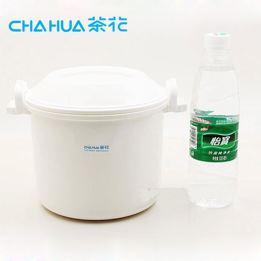 Jufude camellia microwave oven lunch box household utensil steamed rice cooker household thickened size heated rice plastic pot with lid HXM6227 2L [single layer rice cooker]