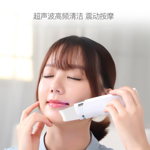 Golden Rice Blackhead Cleaning Magic Facial Cleansing Instrument Ultrasonic Peeling Machine Ultra-Long Battery Life Small and Portable KD8023 Snow Mountain White
