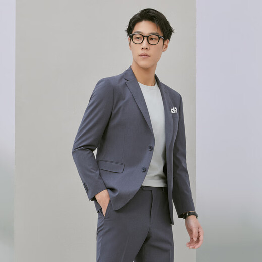 YOUNGOR (YOUNGOR) suit men's 231 suits spring and summer suit tops wool blend machine washable suit classic style gray blue L 175/100A