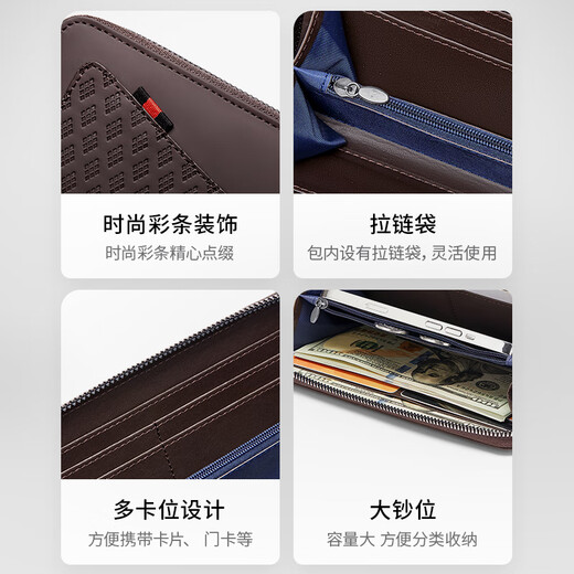 Cnoles Herren Brieftasche Lange Kapazität Coin Wallet Bank Kartentasche ID Handtasche Geburtstagsgeschenk für Freund Ehemann