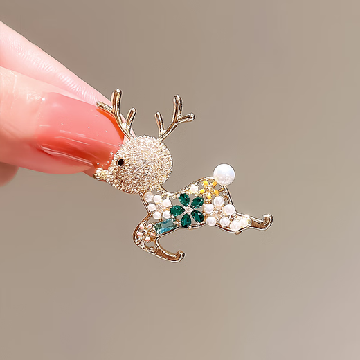 Idel deer brooch, high-end women's lapel pin, fixed clothes, invisible and anti-exposure, birthday gift for best friend and girlfriend, small deer brooch XZ0441