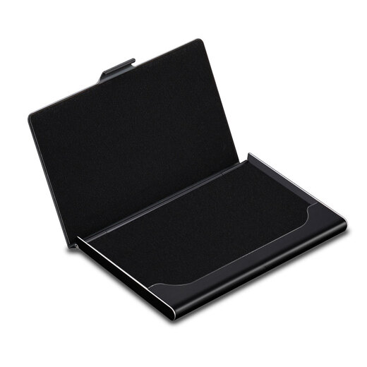 EHRENMANN anti-fingerprint titanium steel business card holder for men and women business fashion ultra-thin metal business card case business card case black