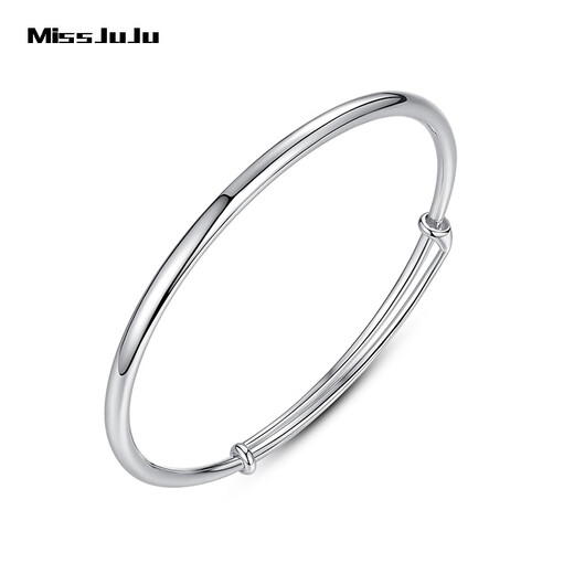Miss JuJuPT950 solid platinum bracelet for women, push-pull smooth platinum bracelet, live mouth bracelet, about 14.30 grams. If the weight exceeds the weight, the amount will be refunded.
