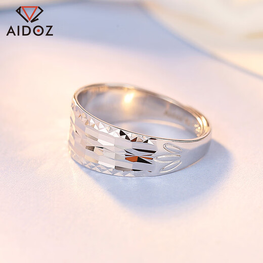 Aido diamond platinum ring for men, pt950 platinum, wide-faced live flower ring, adjustable, weight 7.7-7.9 grams, width about 9mm