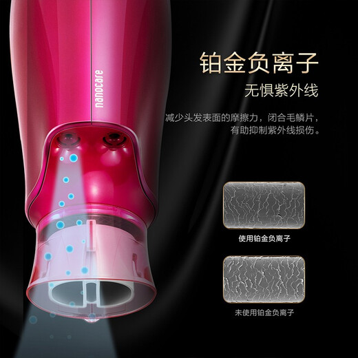 Panasonic Hair Dryer Nanoi Platinum Water Negative Ions Does Not Hurt Hair Hair Dryer Women's Thermostatic Hair Care Birthday Gift for Boyfriend and Girlfriend EH-NA46 Red
