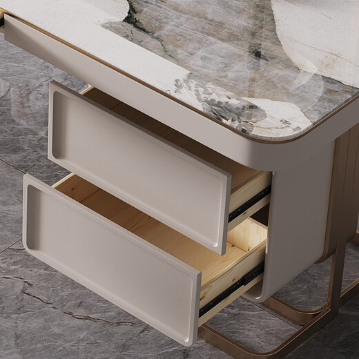 Jiangjixuan light luxury high-end Italian slate study computer desk and chair combination modern simple large and small apartment calligraphy and painting desk home furniture bedroom bright slate calligraphy desk bright slate desk + book chair 140*70*75