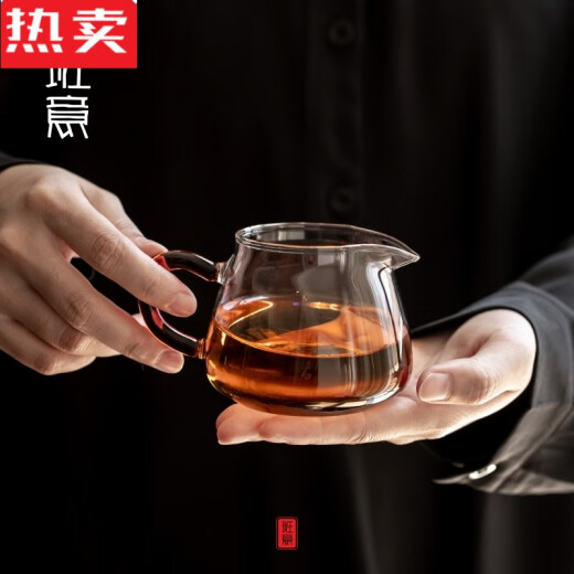 拓进德国进口品质班意公道杯公杯分茶器分茶匀杯茶海200纯手工高 方形公杯350ML加厚款