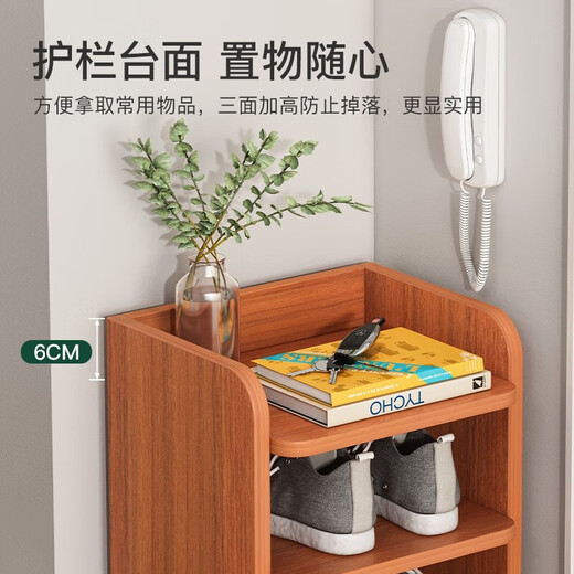 Mansa Beauty Shoe Rack Home Door Layered Partition Strong and Stable Simple Multi-layer Storage Narrow Long Three-dimensional Shoe Rack Warm White 6 Layers Narrow 26*26*88