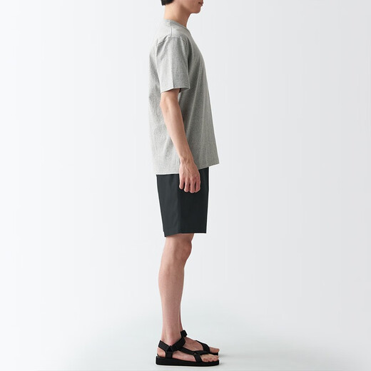 MUJI MUJI Men's Cotton Washed Poplin Shorts Casual Shorts Men's Summer Pure Cotton AED14A2S Black M