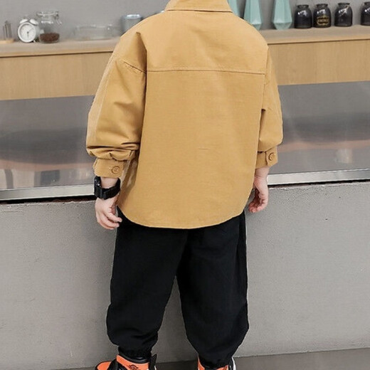 Disney Boys' Shirt Jackets 2025 Spring and Autumn Tops Baby Boy Shirts New Children's Jacket Thin Style Jacket Men's Khaki Shirt Jacket Size 100 Reference Height About 95cm