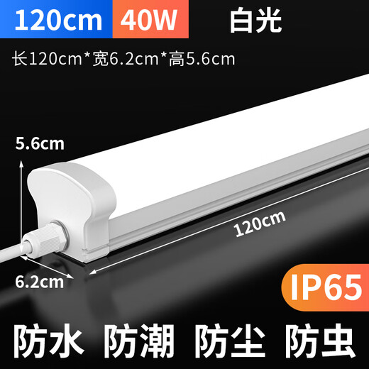 Fanyao LED integrated three-proof lamp, ip65 waterproof lamp, anti-freeze, moisture-proof and dust-proof, workshop factory cold storage lighting, white light-1.2 meters-40W