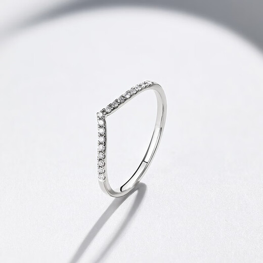 Saturday Fortune (ZLF) 18K gold diamond ring for women, brilliant group of rows of diamonds, arm diamond ring, gift for girlfriend T holiday gift, white 18K size 11