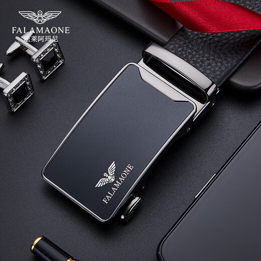Falamaone luxe Nouvelle marque authentique cuir masculin's ceinture de la Saint-Valentin Pantalon d'affaires Belt Belt pour mon mari Père petit ami Pd829 Couleur de canon [Business polyvalent décontracté] Par défaut 120cm [emballage de boîte cadeau]