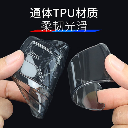 
Standard car family Audi key cover transparent Q5LA4LA5 suitable for men and women, simple soft key case, transparent black + fully transparent A (2 key covers) recommended