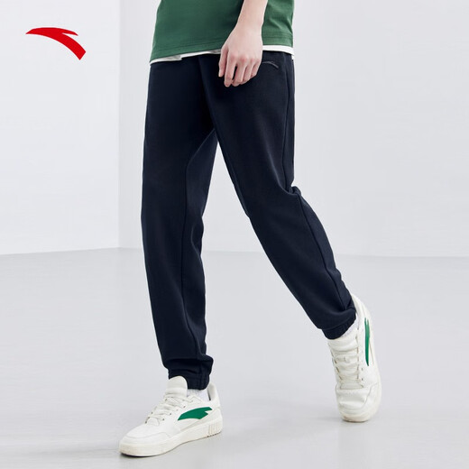 ANTA sweatpants and sweatpants men's autumn straight-cut outdoor casual loose sports pants basic black-1 L /175