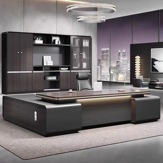 Light luxury boss desk office desk and chair combination simple modern president desk leadership office furniture manager executive desk 1.0 m * 0.6 m grand luxury boss table