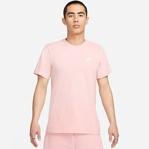 耐克（Nike）短袖男装夏季新款健身训练运动服跑步透气休闲时尚圆领T恤衫 AR4999-686粉色 L