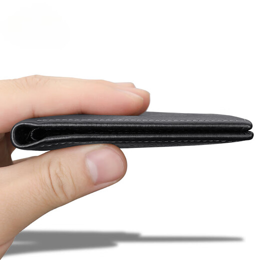 Känguru (Kangaroo) Wallet Herren Kurzer Leder Brieftasche vertikaler Stil 2025 Neues trendiges Reißverschluss Kuhlatten-Ultra-dünn verdickter Brieftasche schwarz (mit Reißverschluss