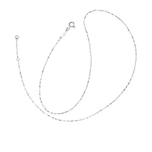 Chow Tai Fook versatile ingot chain PT950 platinum necklace/plain chain 40cmPT148435