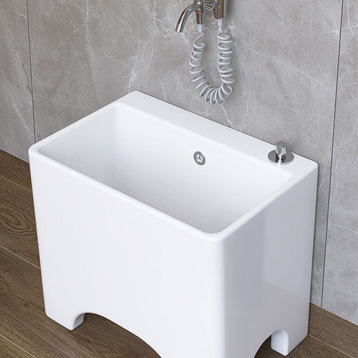 Dallv balcony high-foot ceramic mop pool with leg mop pool faucet floor-standing home bathroom small washing mop pool W3 small model length 40