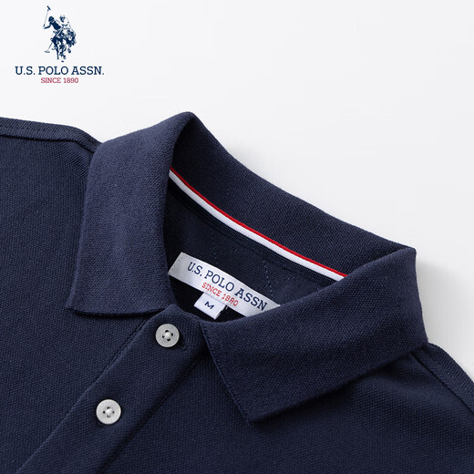 US Polo Assn.Polo Shirt Herrenanlagen Herbst Baumwollgeschäft Casual Long-Ärmeln T-Shirt Herren High-End Top Navy Blue XL