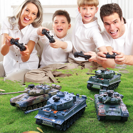 DWI Fernbedienung kontrollierter Panzerauto kann Crawler-Waffen-firmenfeuer ferngesteuertes Auto Kinderspielzeug 6-10 Jahre gegen 28 cm [aggressiver Tank + rotierender Turm] Gelb [große Kapazität Doppelladung] Einmalige elektrische Akkulaufzeit von 2 Stunden