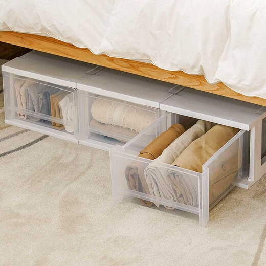 Caja de almacenamiento de cajón Alice Caja de almacenamiento de almacenamiento apilable Caja de almacenamiento transparente Alice Plastic Home OCD724 Modelo integrado de profundización