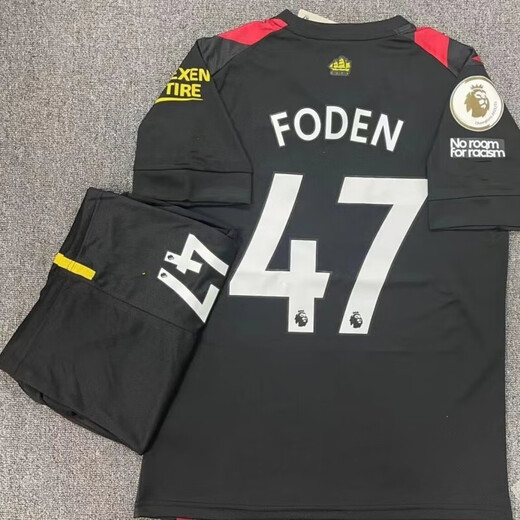 HKPK Manchester City Trikot 22-23 Heim Nr. 9 Haaland Nr. 17 De Bruyne Foden Kurzarm-Fußballtrikot-Set Auswärtsdruck Nr. 47 Foden Kindergröße 24