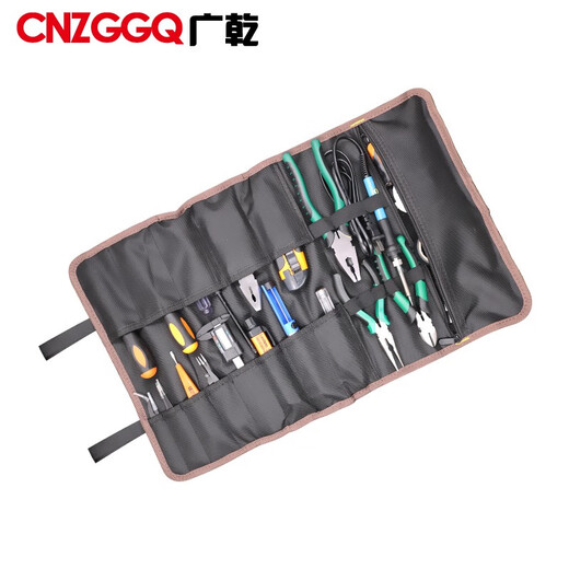 CNZGGQ Guangqian Oxford roll tool bag empty bag multi-functional portable storage bag tool pocket storage without clutter black