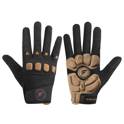 FLYGEND Hong Kong Feijide Spring and Autumn Long Finger Cycling Gloves Warm and Windproof Outdoor Sports Protective Equipment Cowhide Palm L