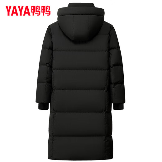 鸭鸭王一博同款312g充绒反季羽绒服长款男女极寒加厚冬季保暖外套HY 青光黑色-YE4B001056A 3XL