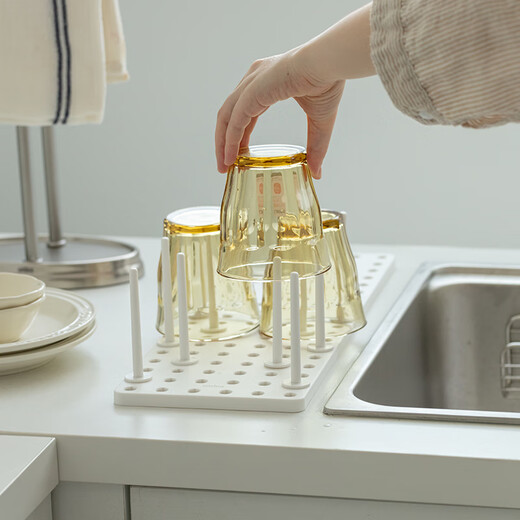 Umbra加拿大杯架厨房置物架家用水杯倒挂沥水架子茶杯玻璃杯收纳沥水架 白色/16支立柱/无包装
